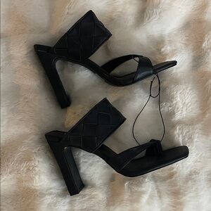 Chic Black Quilted Women's Heels